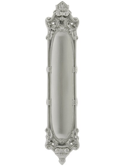 Marseilles Pattern Push Plate In Satin Nickel.